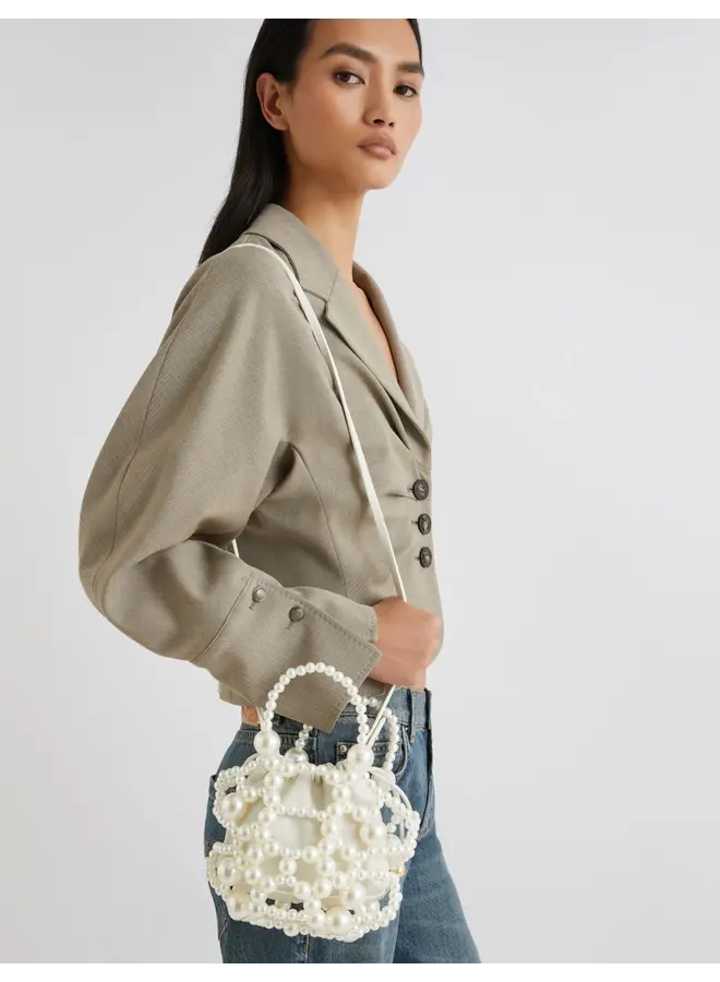 Small bucket bag BOBBY pearl