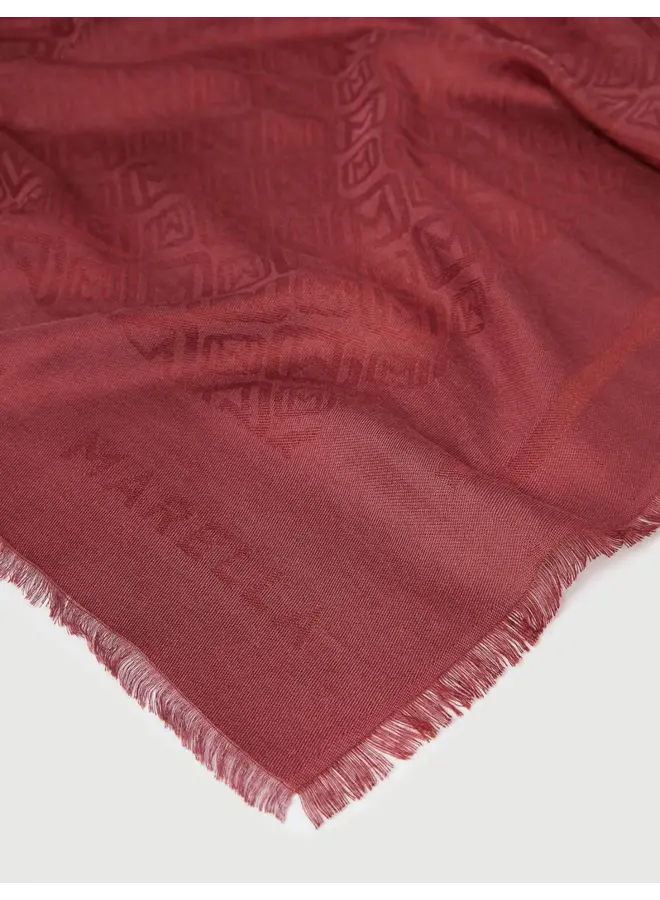 Monogram shawl OSSO red