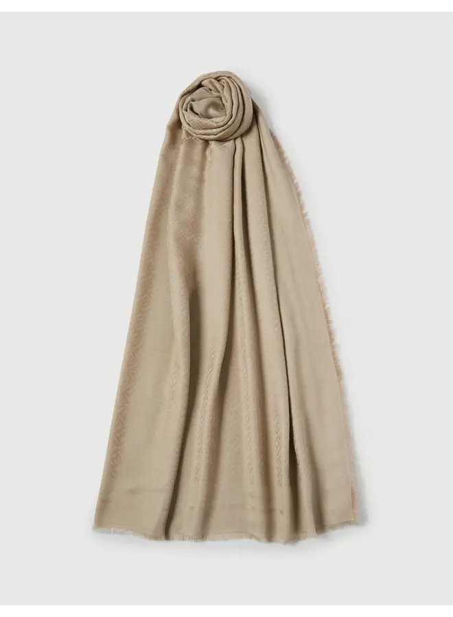 Monogram shawl OSSO turtledove
