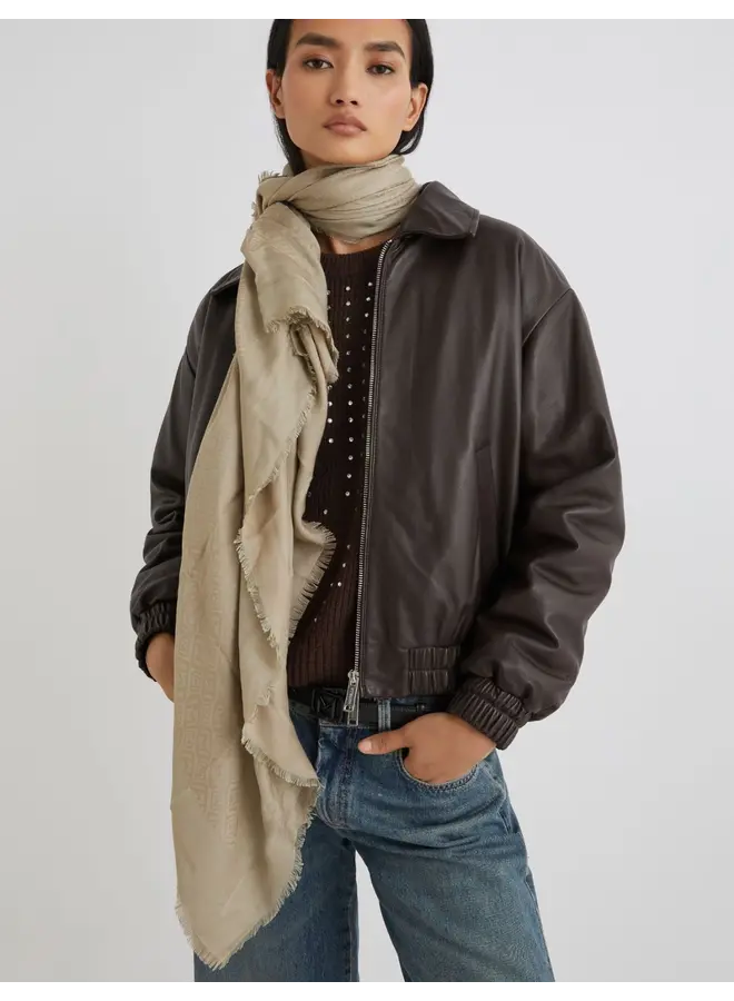 Monogram shawl OSSO turtledove