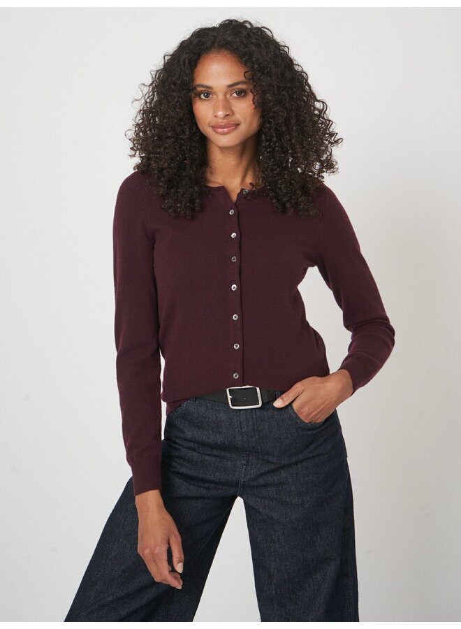 Cashmere cardigan merlot