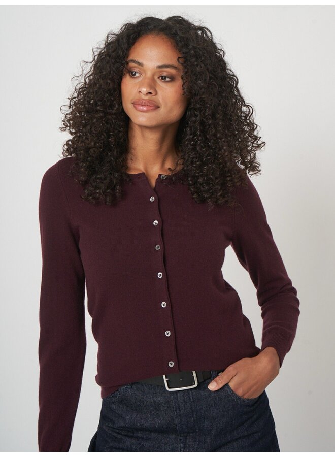 Cashmere cardigan merlot
