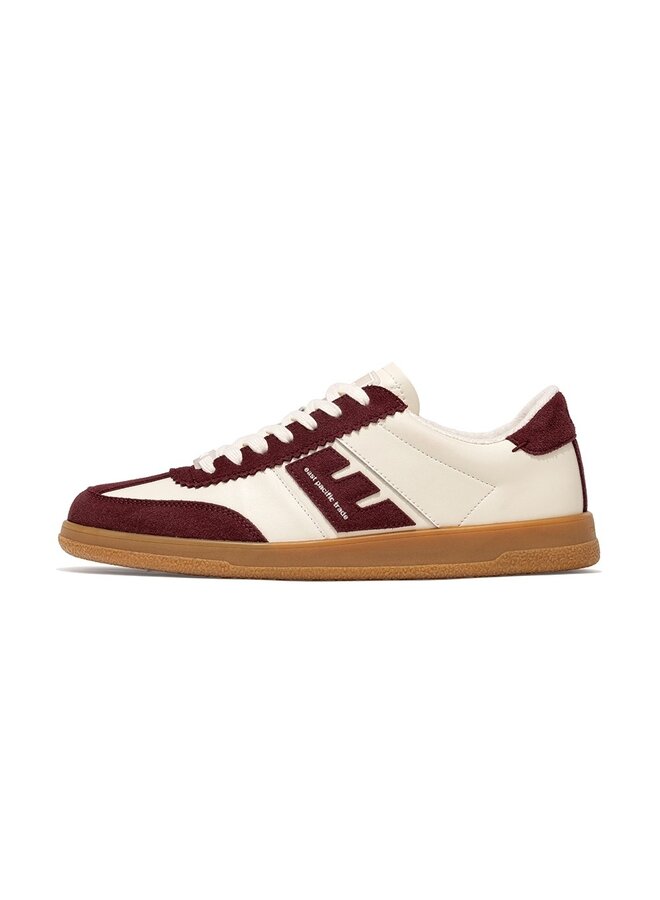 SANTOS leather/suede sneakers tofu burgundy