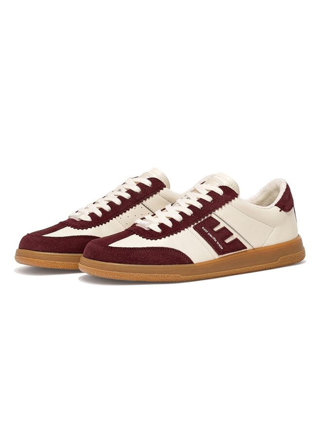 SANTOS leather/suede sneakers tofu burgundy