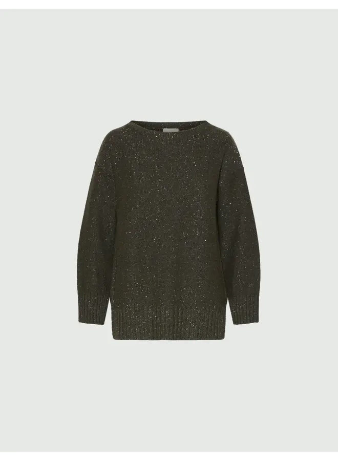Sweater pailletten ENNIO olive