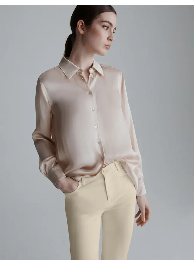 Silk blend satin shirt BUNNY cream