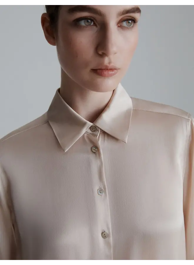 Silk blend satin shirt BUNNY cream