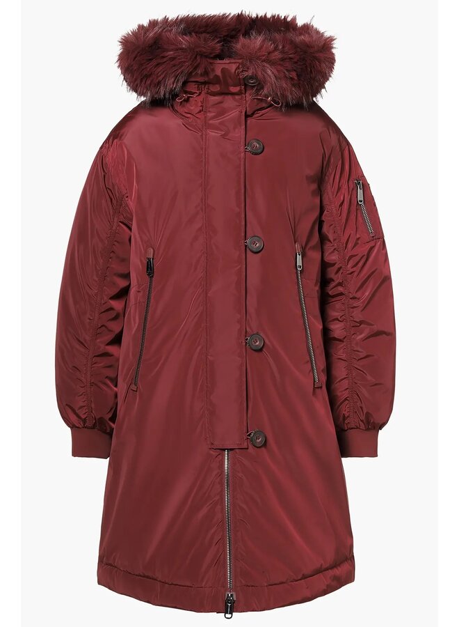 JULIA jacket faux border vino rosso