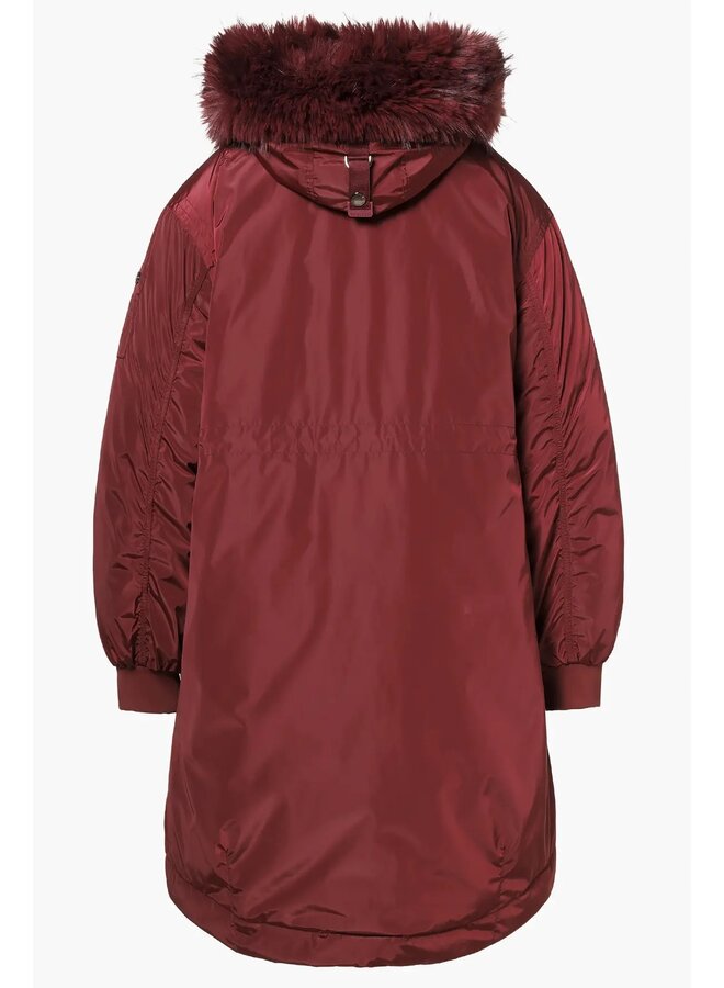 JULIA jacket faux border vino rosso