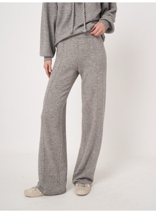 Wide leg Terry knit pants lt grey