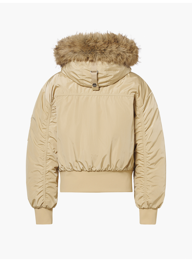 JEANNE ski jacket faux border caramello