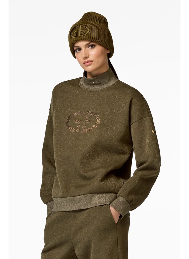 SIZZLE sweater dark olive lurex melange