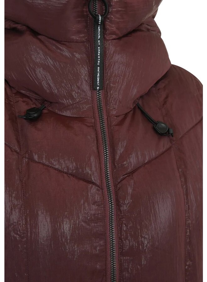 NEBULA Long Quilted Coat Burgundy