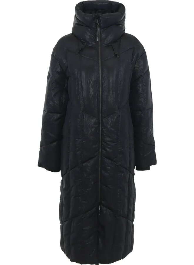 NEBULA Long Quilted Coat Dark Night