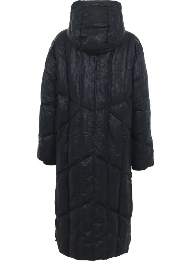 NEBULA Long Quilted Coat Dark Night