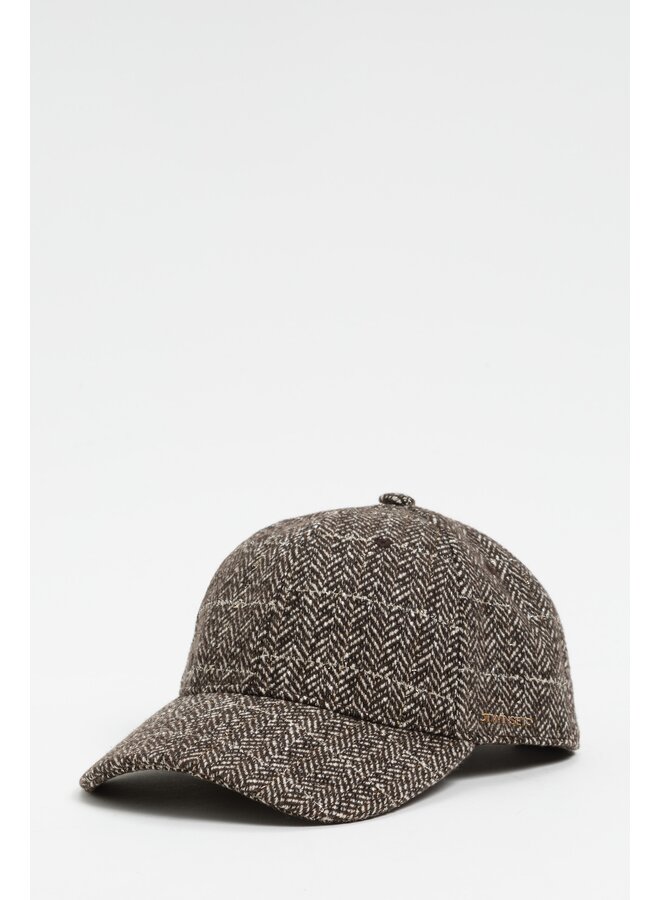 Cap herringbone brown/gold