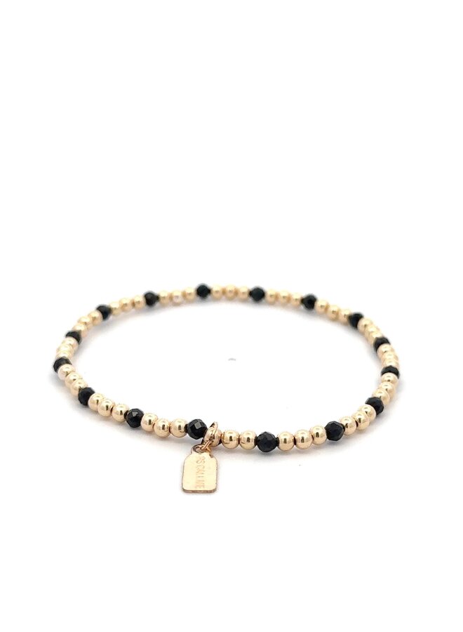 Mix 3 black shiny gold coloured