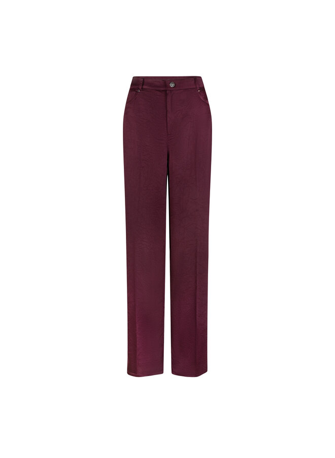 Satin pants JULES mulberry red