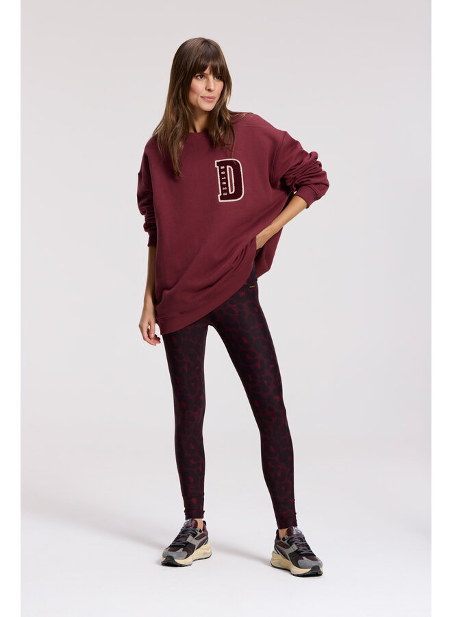 Classic Leggings High Waistband Leopard Bordeaux