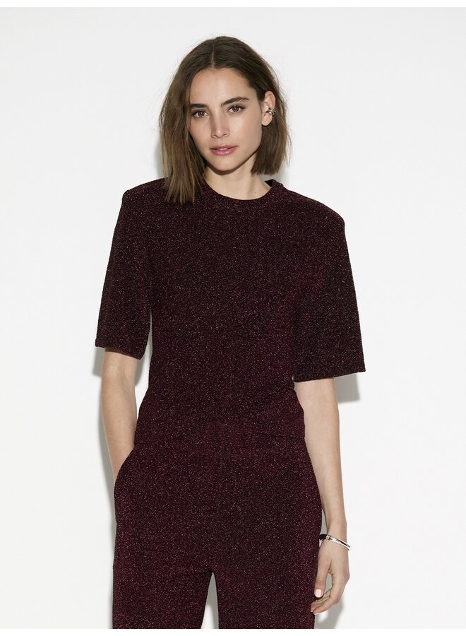 Lurex top FANTINA Dark Cherry
