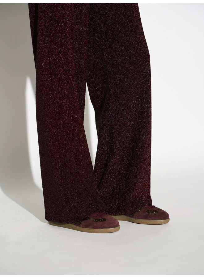 Lurex pants NOEMIA dark cherry