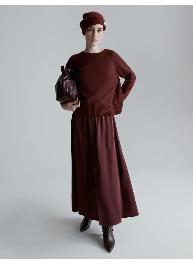 Boxy fit wool sweater CELIA bordeaux