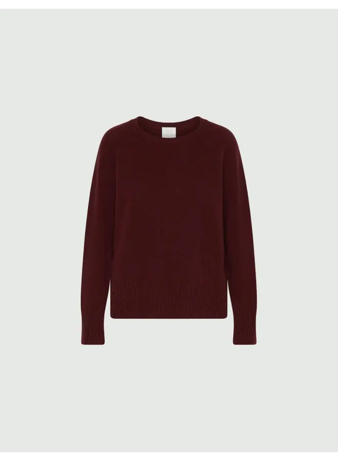 Boxy fit wool sweater CELIA bordeaux