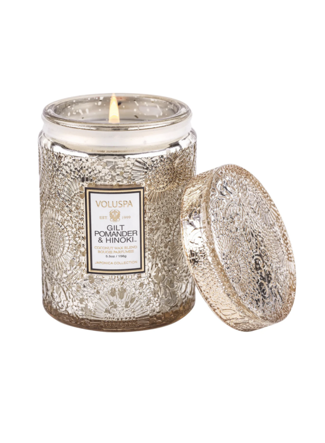 GILT POMANDER & HINOKI - Small jar candle