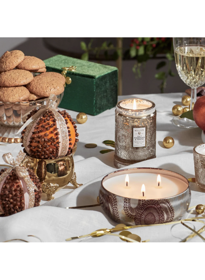 GILT POMANDER & HINOKI - Small jar candle