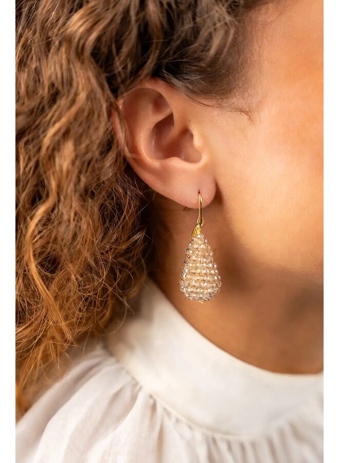 Champagne oorbellen Amy glassberry cone S