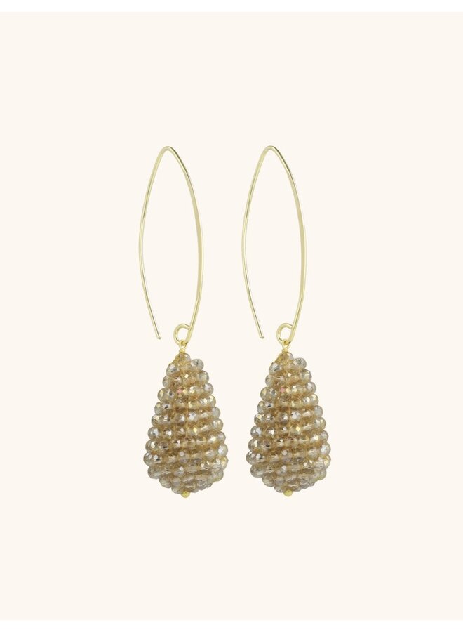 Champagne oorbellen Amy glassberry cone S
