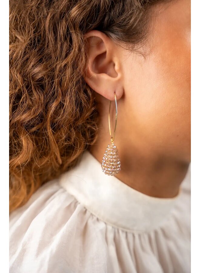 Champagne oorbellen Amy glassberry cone S