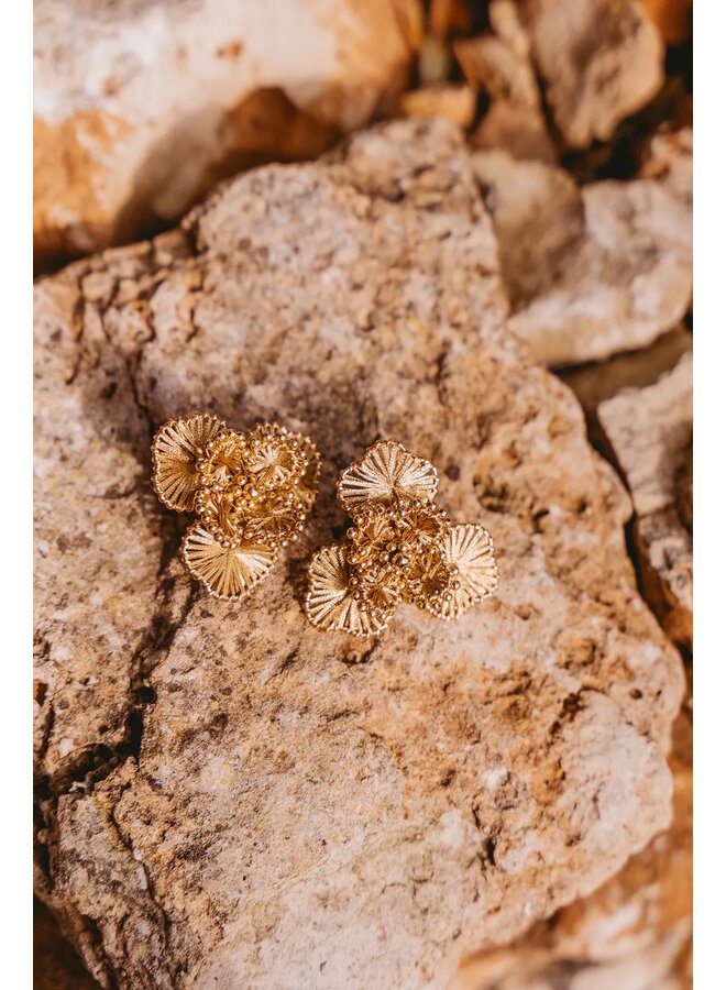 Gold Oorbellen Aster Flower L