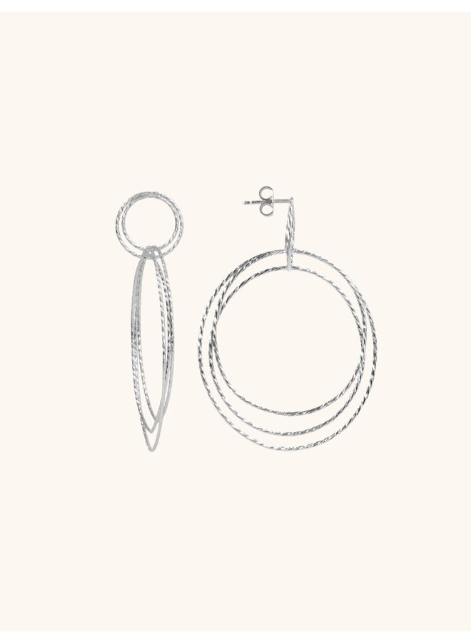 Classic oorbellen triple hoops glow L