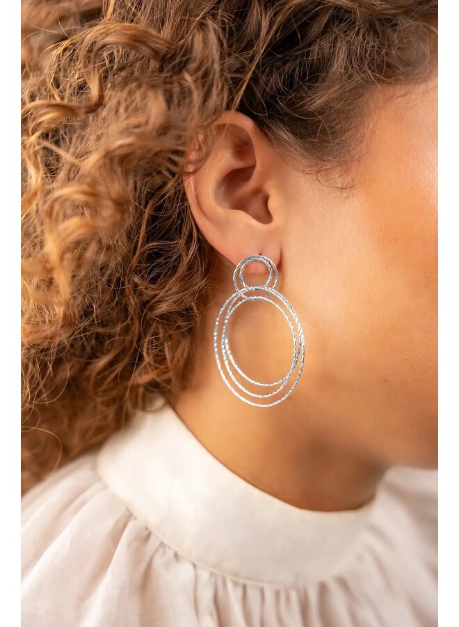 Classic oorbellen triple hoops glow L