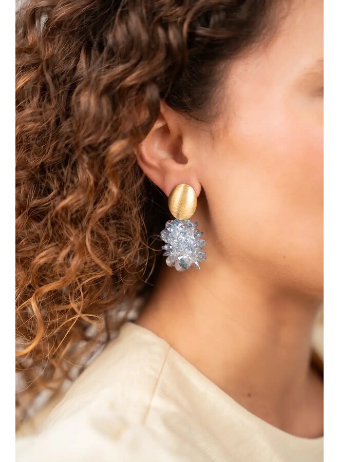 Ice Blue Oorbellen Crystal Grape Sam