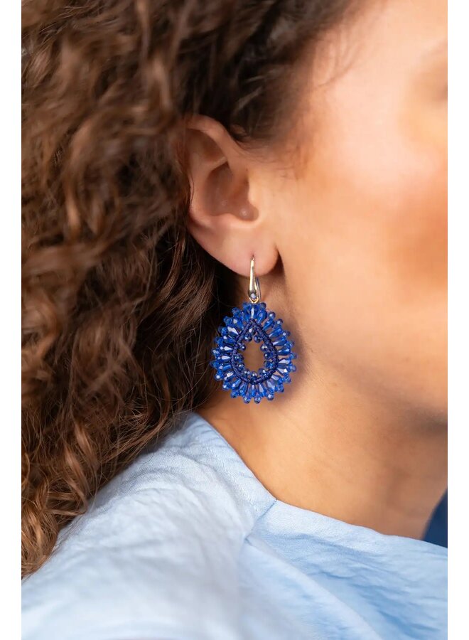 Blauwe Oorbellen Robin Drop Crystal Small