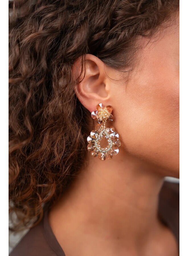 Beige Oorbellen Apollo Double Drop S/M