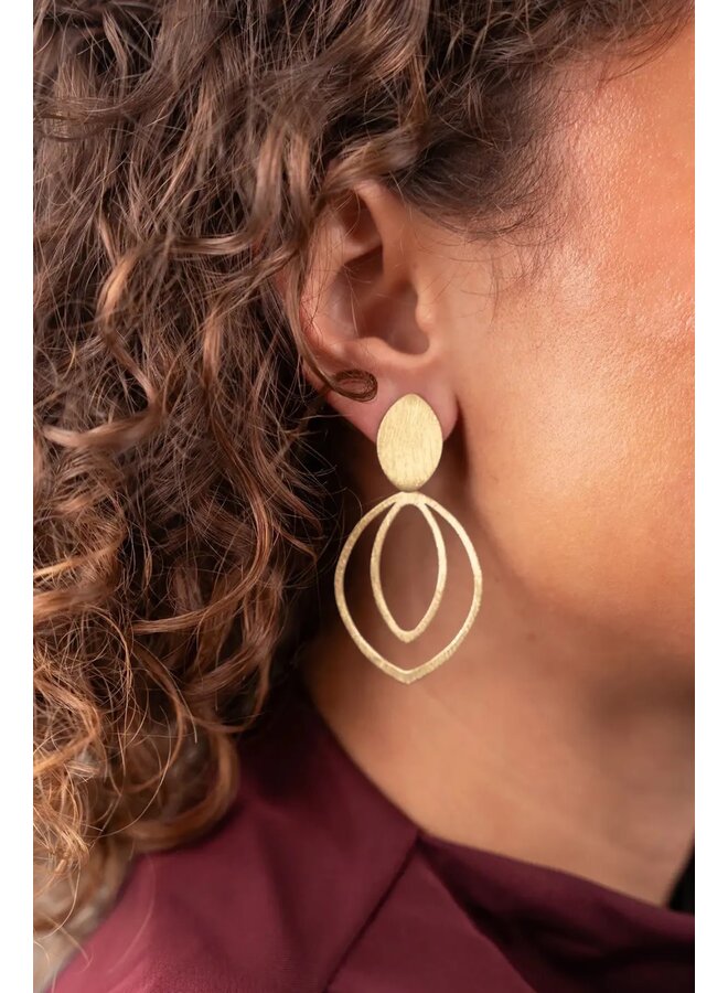 Gouden Oorbellen Double Drop S Nya