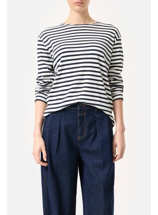 Basic longsleeve dark blue stripe