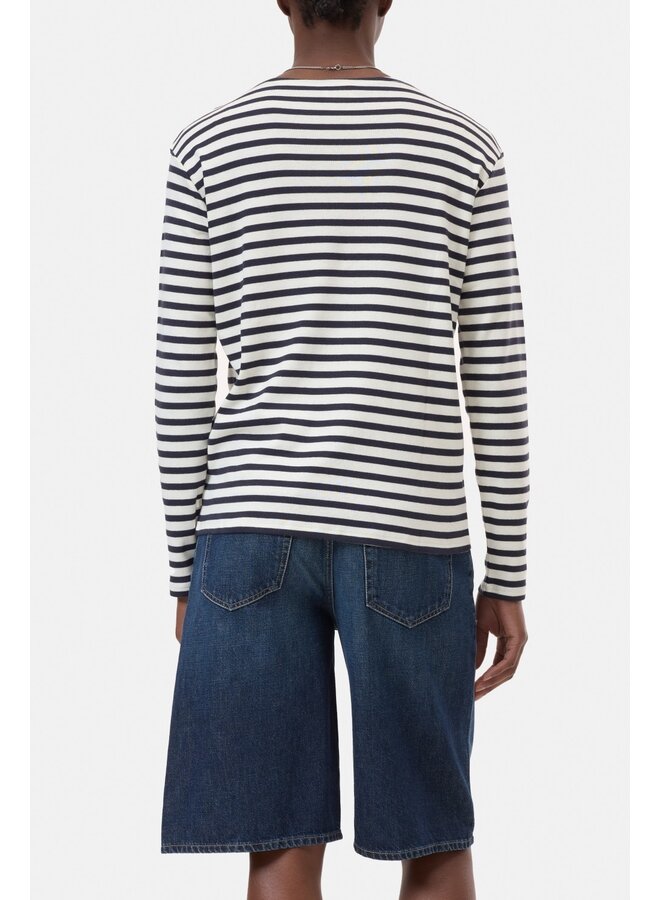 Basic longsleeve dark blue stripe