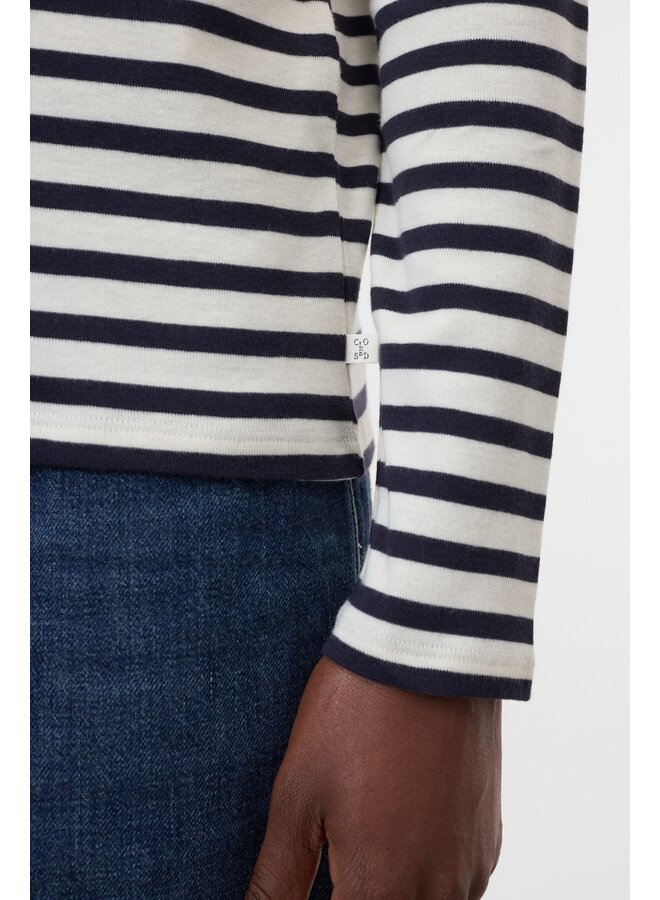 Basic longsleeve dark blue stripe