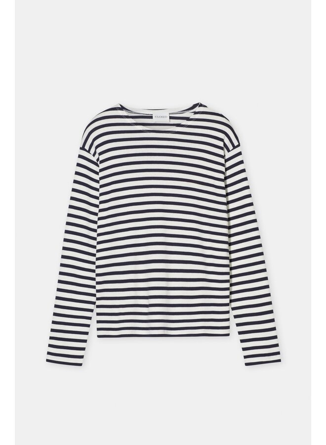 Basic longsleeve dark blue stripe