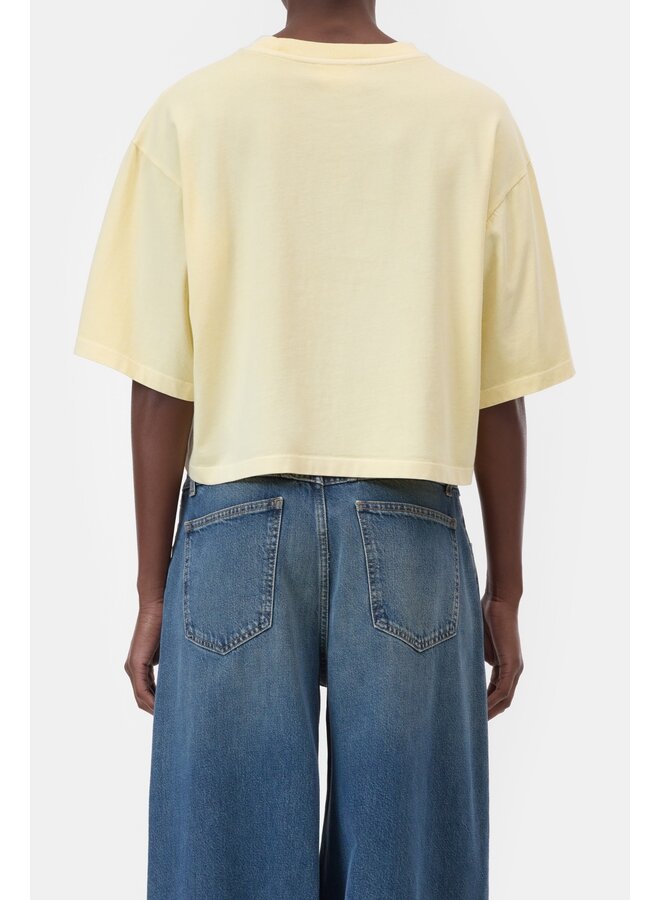 Cropped t-shirt soft lemon