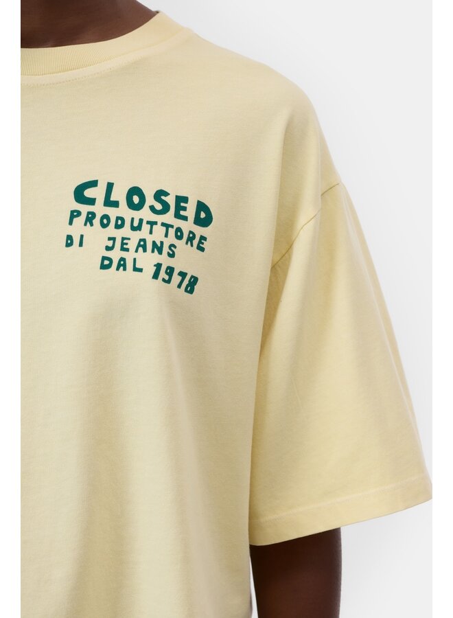 Cropped t-shirt soft lemon