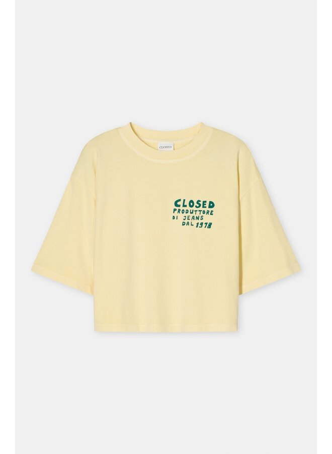 Cropped t-shirt soft lemon