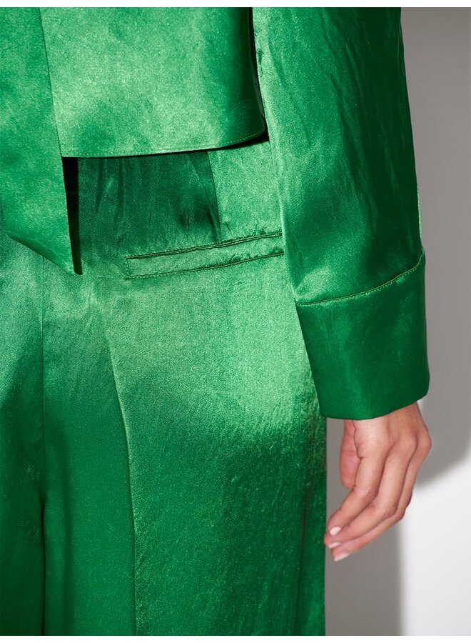 Satin bow top LORELLE ultra green