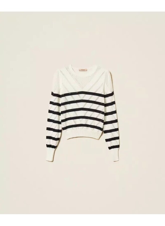 Striped jumper white/blue