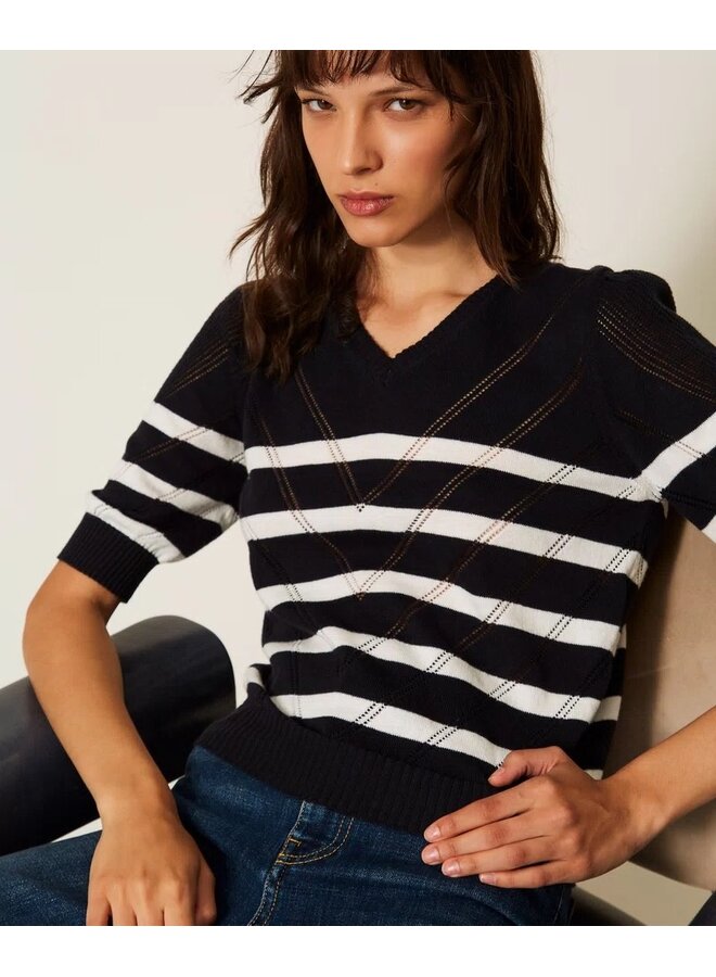 Striped jumper blue/white