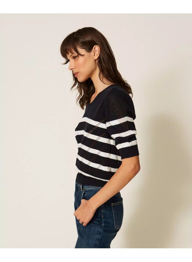 Striped jumper blue/white